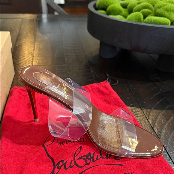 Christian Louboutin Brown Heels with Clear Straps - Picture 9 of 9